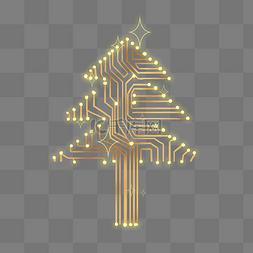 黄色圣诞树图片_圣诞科技黄色圣诞树
