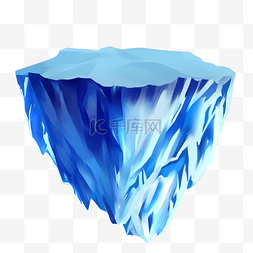 蓝色冰山装饰元素图片_蓝色冰山卡通装饰