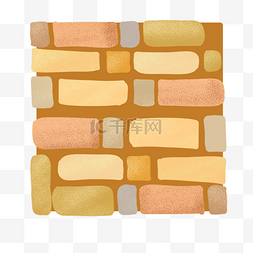 黄色石头卡通图片_黄色的墙壁石头插画