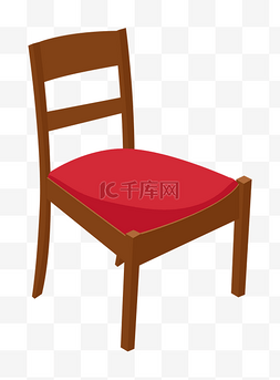 红色坐垫椅子插画