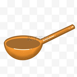 汤勺图片_勺子木质汤勺简单黄色