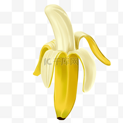 剥香蕉图片_一根剥开的香蕉插图
