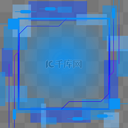 彩色科技边框蓝色装饰图