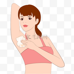 腋下脱毛的女人