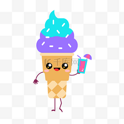 冰淇淋的甜筒图片_拿着冷饮的冰淇淋