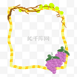 水果边框图片_紫色的葡萄水果边框