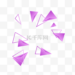 漂浮立体几何紫色