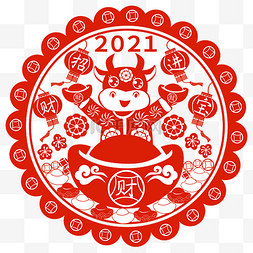 2021窗花图片_招财进宝窗花矢量图