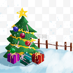 圣诞节系列素材圣诞树雪地