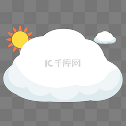 物品框图片_太阳白色的云朵边框