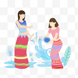 傣族女人图片_扁平女人泼水节
