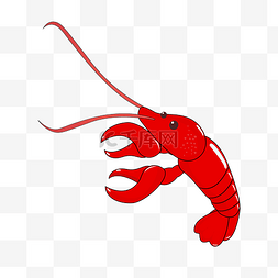 红色卡通小龙虾图片_红色的小龙虾