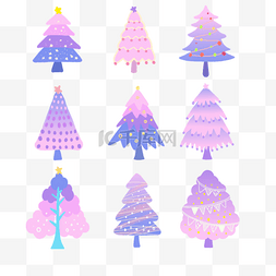 紫色上升曲线图片_紫色渐变组合圣诞树