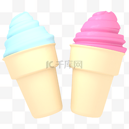 冰淇淋蓝色图片_两个冰淇淋