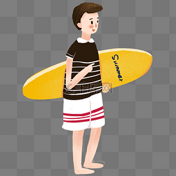 卡通滑板冲浪男孩PNG图片