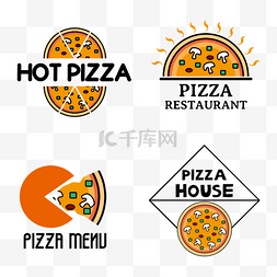 手绘美食logo图片_简洁手绘pizza logo