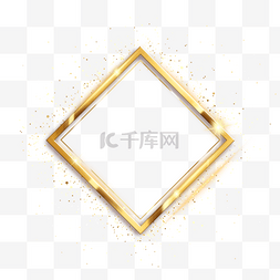 金色矢量框图片_glitter高光金属质感金色方形边框