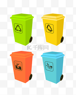 垃圾分类图片_彩色垃圾分类