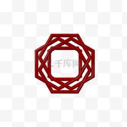 C4D创意红色中国风立体装饰边框