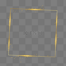 金色方形光效边框图片_金色方形光效边框