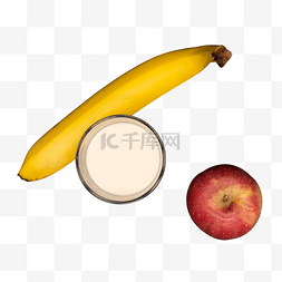 香蕉戴眼镜图片_香蕉牛奶苹果
