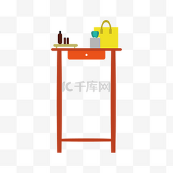 桌子黄色图片_红色简易桌子插图