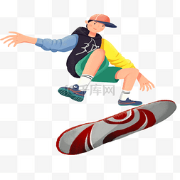 滑滑板的少年
