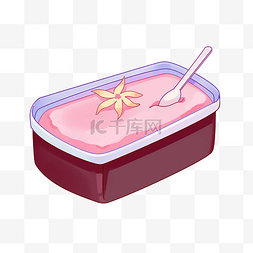 粉色冰淇淋图片_盒装粉色冰淇淋