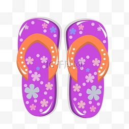紫色花朵拖鞋