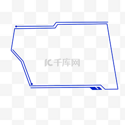 科技边框免扣图片_蓝色科技风免扣边框