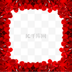 幸福的图片_红色的玫瑰花瓣边框