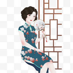 墨竹屏风图片_屏风前美女