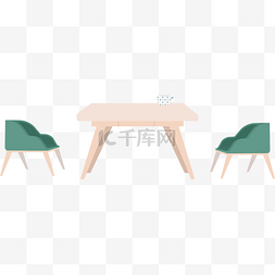 清新风格餐桌餐椅素材