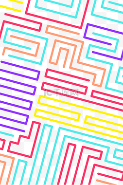 彩色线条几何元素图片_孟菲斯印花底纹几何装饰彩色线条