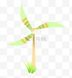 绿色的大风车图片_绿色的风叶风车