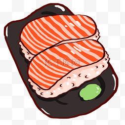 日式三文鱼寿司插画