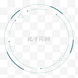 浅色合格证边框图片_蓝绿色科技风环绕圆形边框