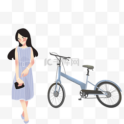 骑单车的小女孩图片_小女孩骑单车免抠图