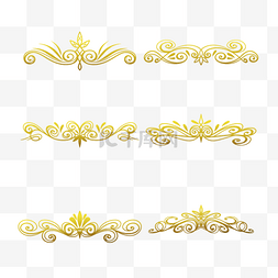 金色花卉婚礼分割线边框