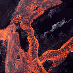 熔浆素材图片_火山岩浆爆发喷发