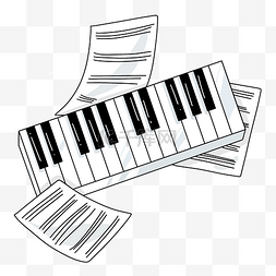 钢琴键图片_现代乐器钢琴插画
