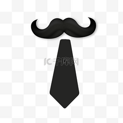 领带男人图片_卡通风手绘胡子与领带