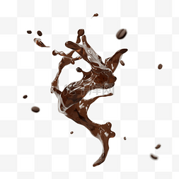 液体咖啡豆图片_咖啡液体飞溅3d元素