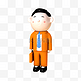 微立体3d橘色西装上班拿手提包的男人插画商务人物