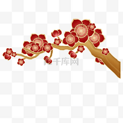 中国风金色梅花