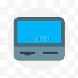 icon通用图片_卡通蓝色的微波炉图标