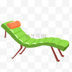 绿色躺椅卡通椅子