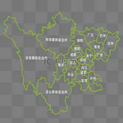 四川旅游单页素材图片_矢量四川线条描线地图