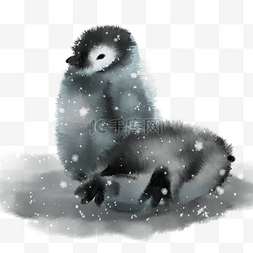 水彩动物手绘卡通企鹅元素