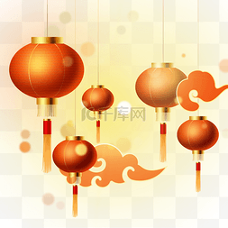 新年喜庆元素图片_红色吉祥春节农历新年灯笼